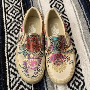 NWOT Classic Van Slip-Ons Gold Festival Shoes